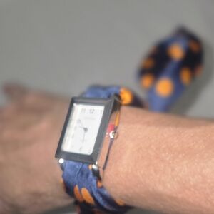 Genova Stylish Blue and Orange Fashion Watch